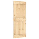 Sliding Door with Hardware Set 80x210 cm Solid Wood Pine 3202987