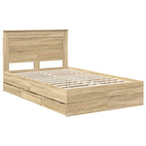 Bed Frame with Drawer Sonoma Oak 120 x 190 cm Engineer Wood 3410188