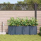 Garden Planter 4 pcs Grey 160 x 40 x 52 cm Plastic 42002880