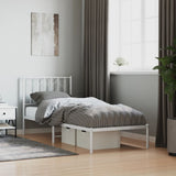 Metal Bed Frame without Mattress with Headboard White 80x200cm 374477