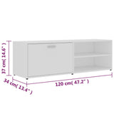 ZNTS TV Cabinet White 120x34x37 cm Engineered Wood 801152