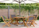 5 Piece Garden Dining Set Anthracite Fabric and Solid Wood 3281821