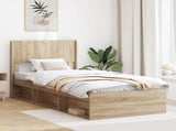Bed Frame with Storage and Headboard Sonoma Oak 75 x 190 cm 3414269