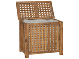 Laundry Basket Natural Solid Teak Wood 42024289