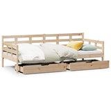 Daybed with Drawers without Mattress 90x200 cm Solid Wood 3302138