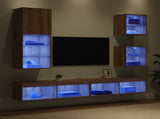 TV Wall Units with LED 5 pcs Artisan Oak Engineered Wood 3402951