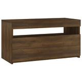TV Cabinet with LED Lights Brown Oak 75x35x40 cm 815127