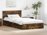 Bed Frame with Drawer Smoked Oak 100 x 200 cm Engineered Wood 3410935