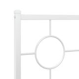 Metal Bed Frame without Mattress with Headboard White 160x200cm 376278