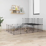 44-Panel Pet Cage with Door Black 35x35 cm Steel 3114063