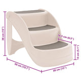 152233 Folding 3-Step Dog Stairs Cream 50x38x38 cm Plastic