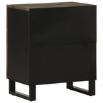 ZNTS Bedside Cabinet Black 50x33x60 cm Solid Wood Mango 4017692