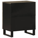 ZNTS Bedside Cabinet Black 50x33x60 cm Solid Wood Mango 4017692