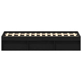 Bed Frame without Mattress Black Oak 140x200 cm Engineered Wood 3329333