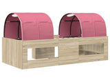 Bed with Tunnel 3 pcs Sonoma Oak and Pink Engineered Wood 3423566