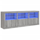 Sideboard with LED Lights Grey Sonoma 181.5x37x67 cm 3209007