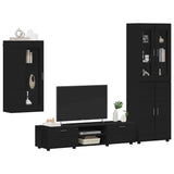 TV Cabinet Set with Drawer FLORIN 3 pcs Black Engineered Wood 3397965