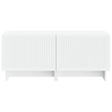 TV Cabinet White Engineered Wood 896015