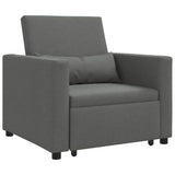 Pull out Sofa Bed Single Dark grey 90 x 165 x 87 cm Fabric 42002685