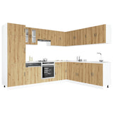 14 Piece Kitchen Cabinet Set Porto Artisan Oak Engineered Wood 3315000