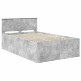 Bed Frame Concrete Grey 120 x 190 cm Engineered Wood 3408595