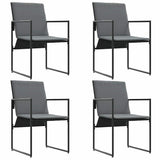 Chair with Cushion 4 pcs Black and Anthracite Textilene 42003025