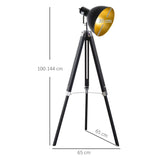 Tripod Floor Lamp, Spotlight Reading Lamp w/ Adjustable Height, Angle, Wood Legs for Living Room, T3398P344226