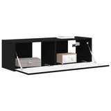 TV Wall Cabinet 98 x 31 x 29.5 cm Black Engineered Wood 892231