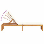 Sun Lounger Reclining Brown 200 x 55 x 94cm Solid Acacia wood 4108115