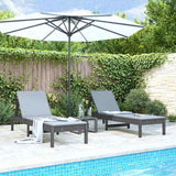 Sun Lounger Set of 2 Grey Solid Pine Wood Large 825070