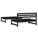 2 Piece Garden Lounge Set Black Solid Wood Pine 825727