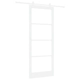 Sliding Door ORKDAL White 93 x 232 cm Solid Pine Wood and Glass 3332068