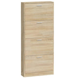 Shoe Cabinet Oak 59x17x150 cm Engineered Wood 342519