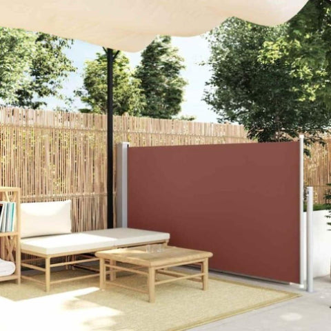 Patio Retractable Side Awning 120x500 cm Brown 48393