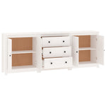 ZNTS Sideboard White 210x35x80 cm Solid Wood Pine 3114070