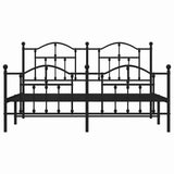 Metal Bed Frame without Mattress with Footboard Black 183x213cm 353462