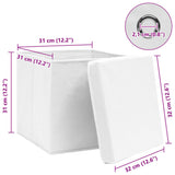 Storage Box Set of 10 White Non-woven fabric 288352