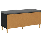 Hall Bench with Cushion with Storage Black Oak 100 x 38 x 46 cm 891537