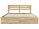 Bed Frame Sonoma Oak 150 x 200 cm Solid Pine Wood 3411401