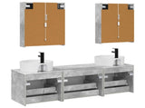 Bathroom Cabinet Set 5 pcs Concrete Grey Engineered Wood 3406610
