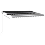 ZNTS Manual Retractable Awning with LED 4.5x3 m Anthracite 3069964