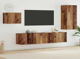 TV Cabinet Wall-mounted 4 pcs Old Wood Engineered Wood 3402764