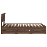 Bed Frame with Drawer Brown Oak 120 x 190 cm Engineer Wood 3408004