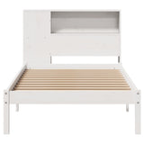 Bookcase Bed without Mattress White 75x190 cm Small Single Solid Wood Pine 3321560