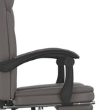 Reclining Office Chair Grey Faux Leather 349812