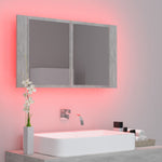 LED Bathroom Mirror Cabinet Concrete Grey 80x12x45 cm Acrylic 804968