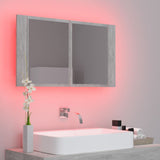 LED Bathroom Mirror Cabinet Concrete Grey 80x12x45 cm Acrylic 804968