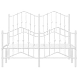 Metal Bed Frame without Mattress with Footboard White 120x190cm 373853