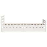 Bed Frame without Mattress White 100x200 cm Solid Wood Pine 3301607