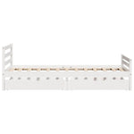 ZNTS Bed Frame without Mattress White 100x200 cm Solid Wood Pine 3301607